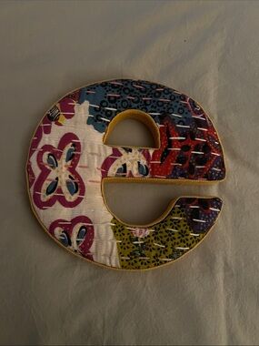 Fabric “e” Decorative Letter Wall Accent